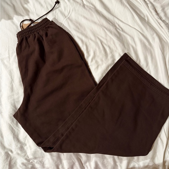 SKIMS Women’s Boyfriend Straight Leg Cotton Pants size Large L in Espresso - Picture 5 of 7
